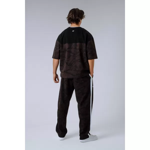  NEBBIA Oversized tričko POWER 898 DARK BROWN CAMO 