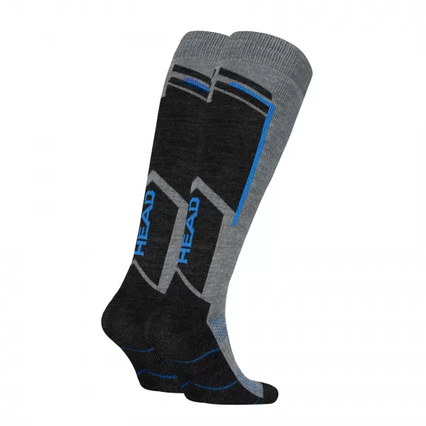  Ponožky HEAD SKI BEGINNER KNEEHIGH 2P MID GREY/STRONG BLUE 
