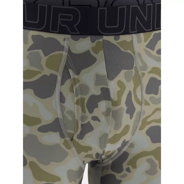  Pánské boxerky UNDER ARMOUR UA PERFORMANCE TECH - PRINT 6IN - 1PK 1383875-069 TITANIUM 