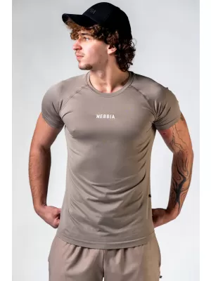NEBBIA Seamless tričko s krátkým rukávem POWER 900 LIGHT BROWN ASH