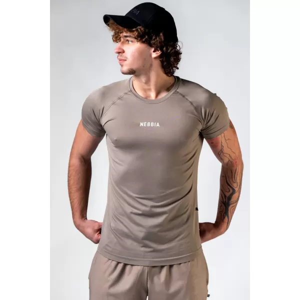  NEBBIA Seamless tričko s krátkým rukávem POWER 900 LIGHT BROWN ASH 