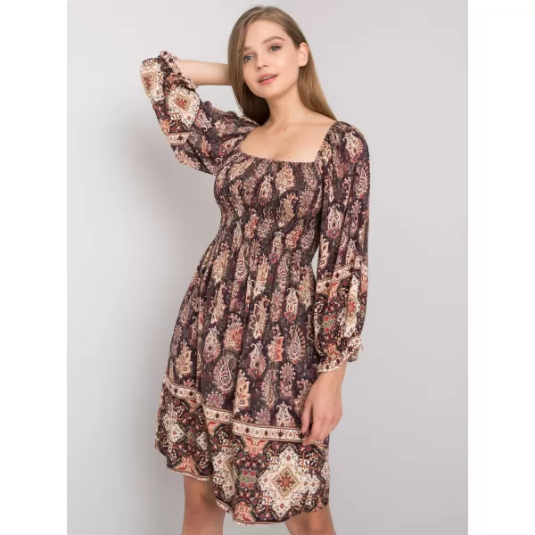  Dámské šaty OCH BELLA TW-SK-BI-H3748.22X DARK BROWN 