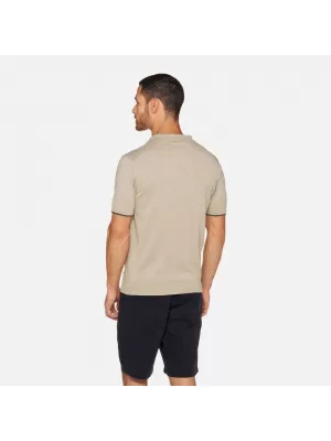 Pánské triko GEOX KNIT G012318 BÉŽOVÁ
