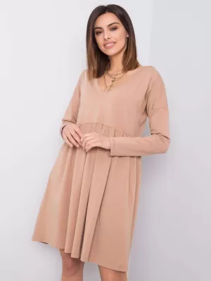 Dámské šaty RUE PARIS RV-SK-6008.19X CAMEL