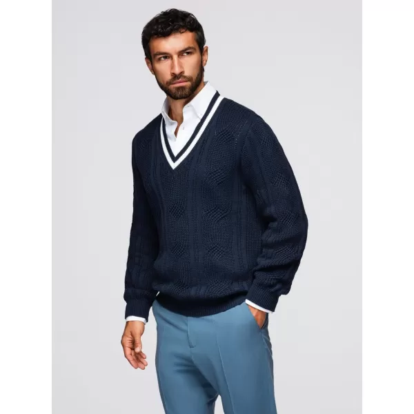  Pánský svetr OMBRE OM-SWSW-0151 NAVY BLUE 