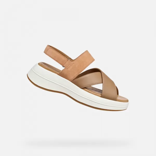  Dámské sandály GEOX SPHERICA ECUB-3 S G012857 HNĚDÁ 