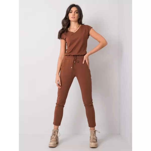  Dámské tepláky BASIC FEEL GOOD RV-DR-3589.07X DARK BROWN 