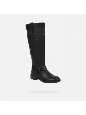 Dámské kozačky GEOX CATRIA G015022 ČERNÁ