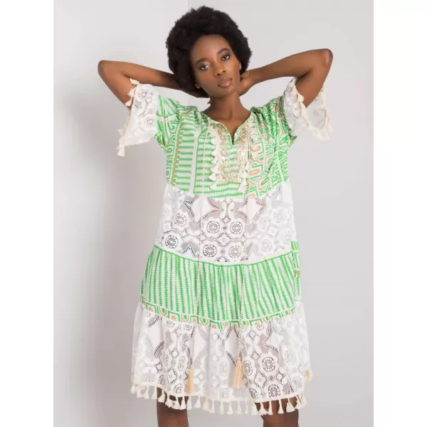  Dámské šaty ITALY MODA DHJ-SK-13567.41P WHITE-GREEN 