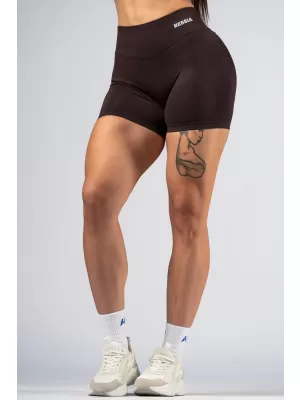 NEBBIA High-waist push-up šortky POWER 893 DARK BROWN