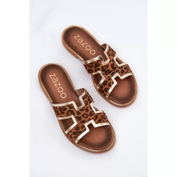  Dámské pantofle ZAZOO 40383 BROWN 