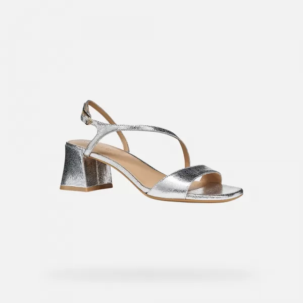  Dámské sandály GEOX NEW ERAKLIA 50 T01 G012949 STŘÍBRNÁ 