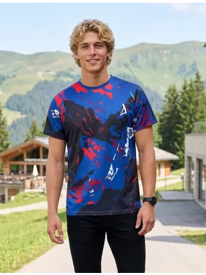 Pánské tričko premium ALTISPORT VOJ/ALM131TR01 MODRÁ/ČERNÁ