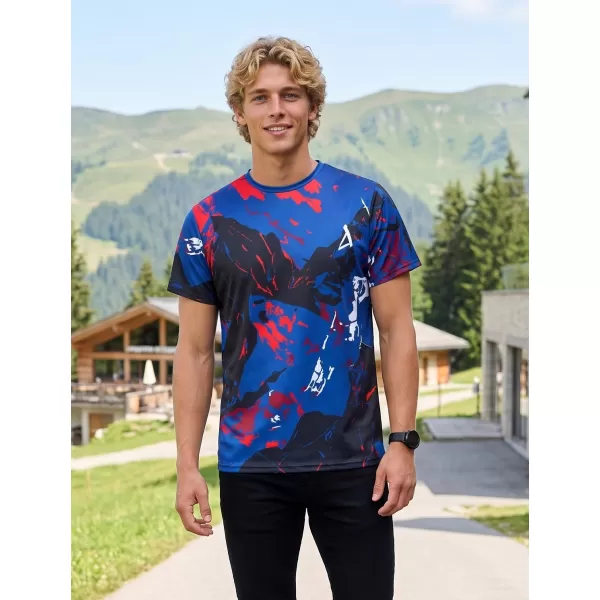  Pánské tričko premium ALTISPORT VOJ/ALM131TR01 MODRÁ/ČERNÁ 