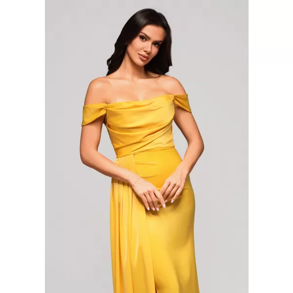  Dámské šaty LARICA LA-OM-DLR188 YELLOW 