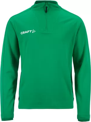 Dětská tréninková bunda s 1/4 zipem CRAFT TW Evolve 2.0 Half Zip Jr TÝMOVĚ ZELENÁ