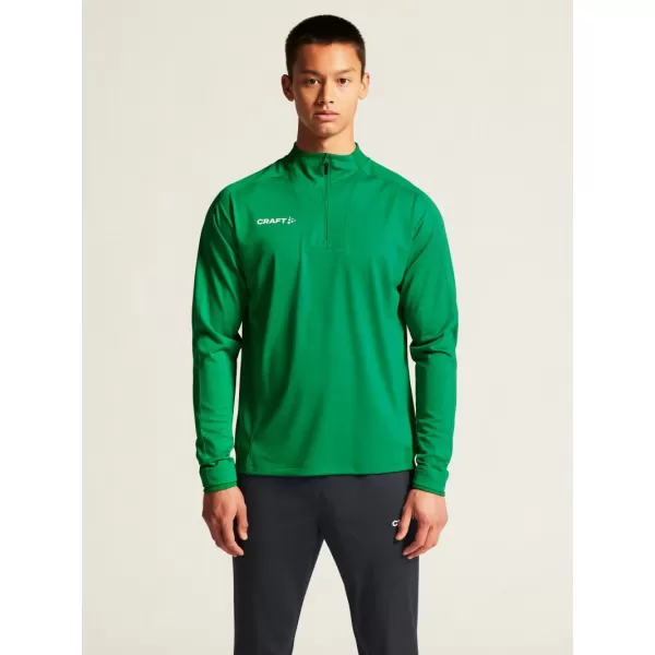  Pánská tréninková bunda s 1/4 zipem CRAFT TW Evolve 2.0 Half Zip M TÝMOVĚ ZELENÁ 