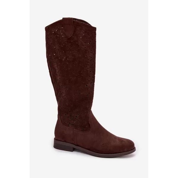  Dámské kozačky S.BARSKI HY61-8023 BROWN 