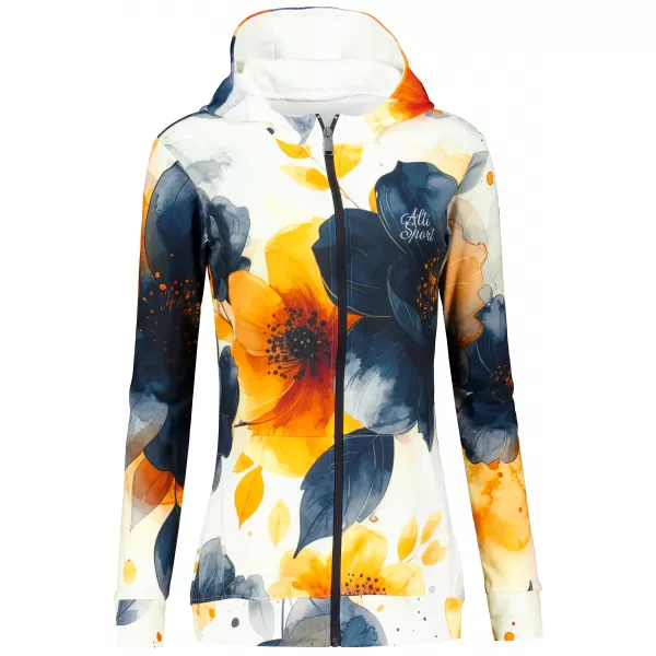  Dámská mikina na zip premium ALTISPORT VOJ/ALW127MI02 ČERNÁ/ORANŽOVÁ 