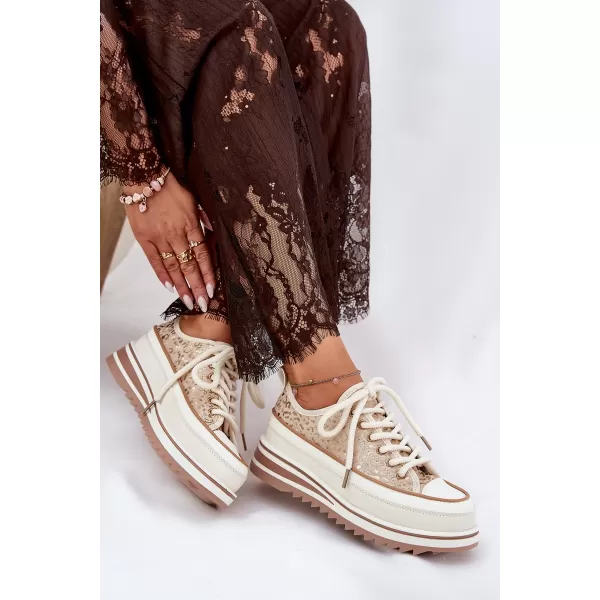  Dámské tenisky S.BARSKI BF51-101 BEIGE 