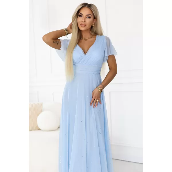  Dámské šaty NUMOCO 635-6 BLANKYTNĚ MODRÁ 