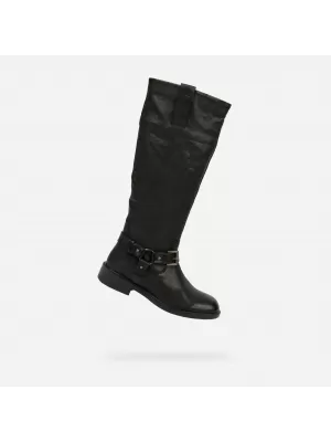 Dámské kozačky GEOX CATRIA G015022 ČERNÁ