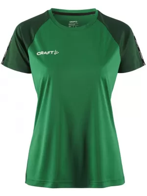 Dámské kontrastní sportovní tričko CRAFT TW Squad Go Contrast Jersey W TÝMOVĚ ZELENÁ/ZELENÁ