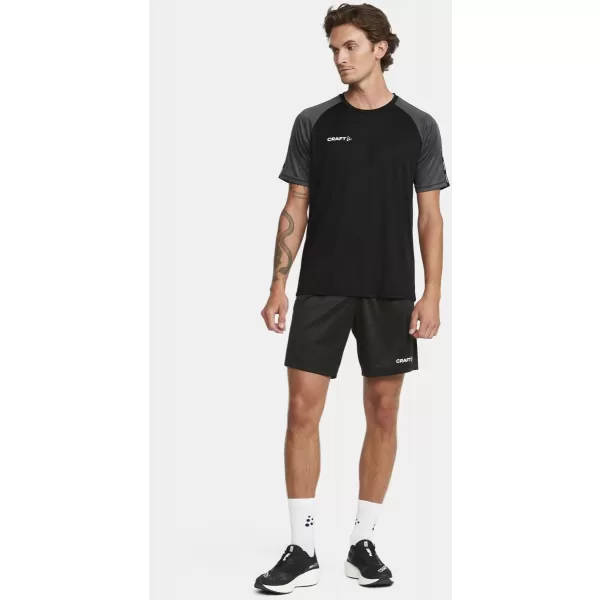  Pánské kontrastní sportovní tričko CRAFT TW Squad Go Contrast Jersey M ČERNÁ/ŽULOVÁ 