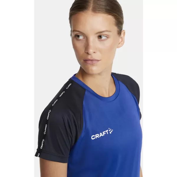  Dámské kontrastní sportovní tričko CRAFT TW Squad Go Contrast Jersey W KLUBOVÁ KOBALTOVÁ/NÁMOŘNÍ 