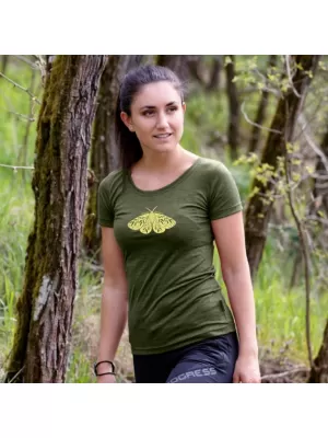 Dámské triko PROGRESS VINKA ARCTIA MERINO KHAKI ŠEDÁ