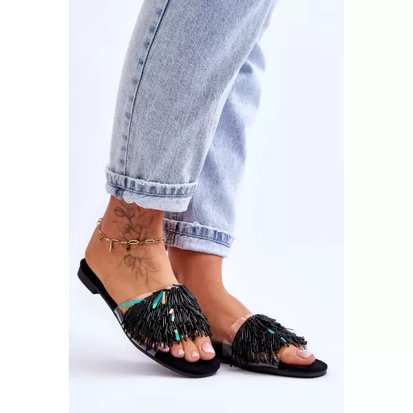  Dámské pantofle S.BARSKI KV-576-4 BLACK 
