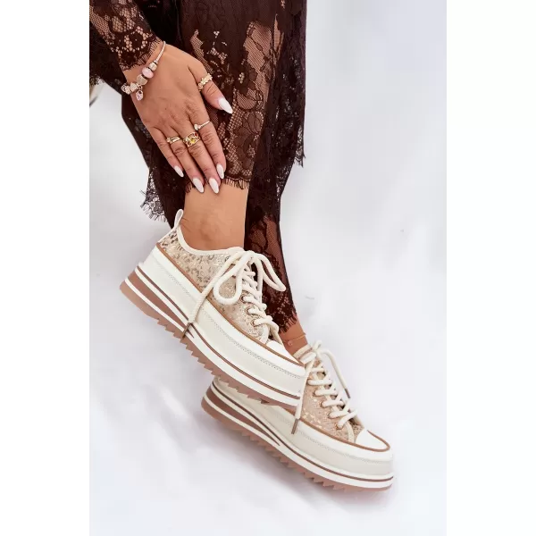  Dámské tenisky S.BARSKI BF51-101 BEIGE 