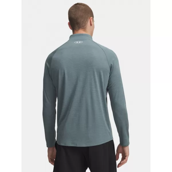  Pánské triko UNDER ARMOUR UA TECH TEXTURED 1/2 ZIP 1382797-587 MODRÁ 