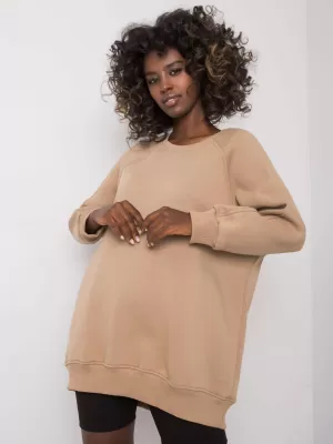 Dámská mikina EX MODA EM-BL-623.06 DARK BEIGE