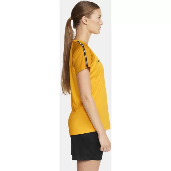  Dámské kontrastní sportovní tričko CRAFT TW Squad Go Contrast Jersey W ŠVÉDSKÁ ŽLUTÁ/ZLATÁ 