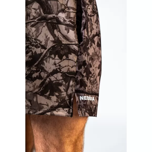  NEBBIA Tréninkové šortky POWER 902 LIGHT BROWN CAMO 