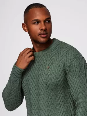 Pánský svetr OMBRE OM-SWSW-0147 FADED GREEN