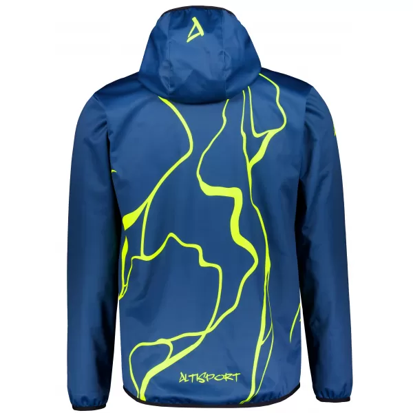  Pánská softshellová bunda premium ALTISPORT VOJ/ALM073JACK01 NÁMOŘNÍ MODRÁ/NEON YELLOW 