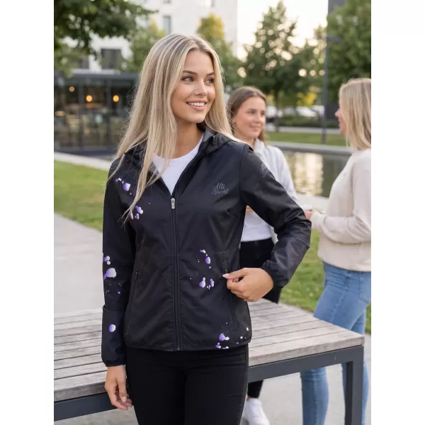  Dámská softshellová bunda premium ALTISPORT VOJ/ALW077JACK01 ČERNÁ/FIALOVÁ 