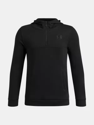 Chlapecká mikina UNDER ARMOUR RIVAL LW 1/4 ZIP HOODIE 6009316-001 ČERNÁ