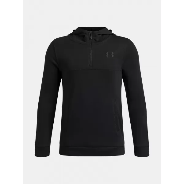  Chlapecká mikina UNDER ARMOUR RIVAL LW 1/4 ZIP HOODIE 6009316-001 ČERNÁ 