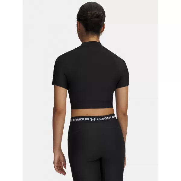  Dámské triko HEATGEAR CROP MOCK SS 6010006-008 ČERNÁ 