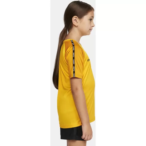  Dětské kontrastní sportovní tričko CRAFT TW Squad Go Contrast Jersey Jr ŠVÉDSKÁ ŽLUTÁ/ZLATÁ 