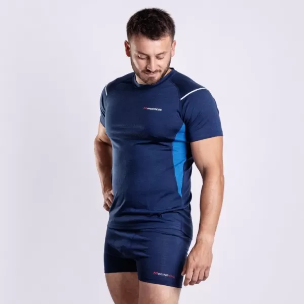  Pánské triko Progress MW NKR 170 merino MODRÁ 