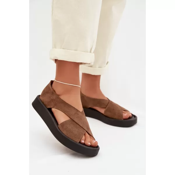 Dámské sandály ZAZOO 3196 BROWN/BEIGE 