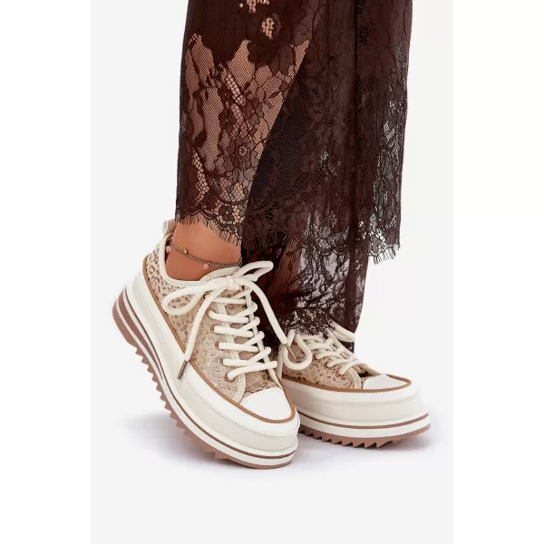  Dámské tenisky S.BARSKI BF51-101 BEIGE 