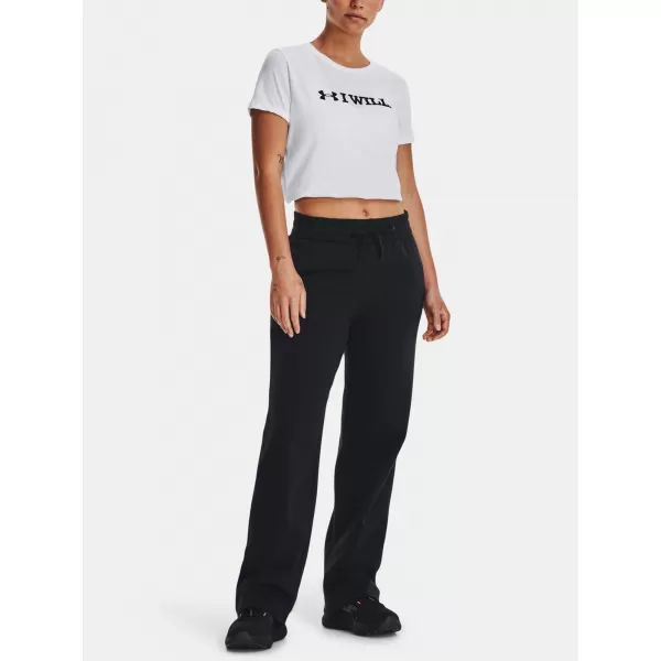  Dámské sportovní kalhoty UNDER ARMOUR RIVAL FLC STRAIGHT PANT 1381847-001 ČERNÁ 