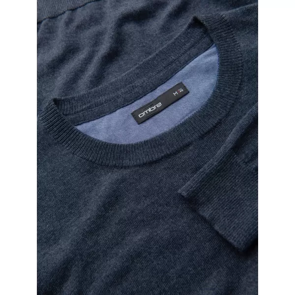  Pánský svetr OMBRE OM-SWBS-0106 NAVY BLUE MELANGE 