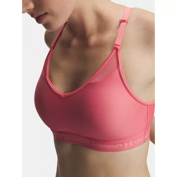  Dámská podprsenka UNDER ARMOUR CROSSBACK LOW BRA 1386424-600 RŮŽOVÁ 