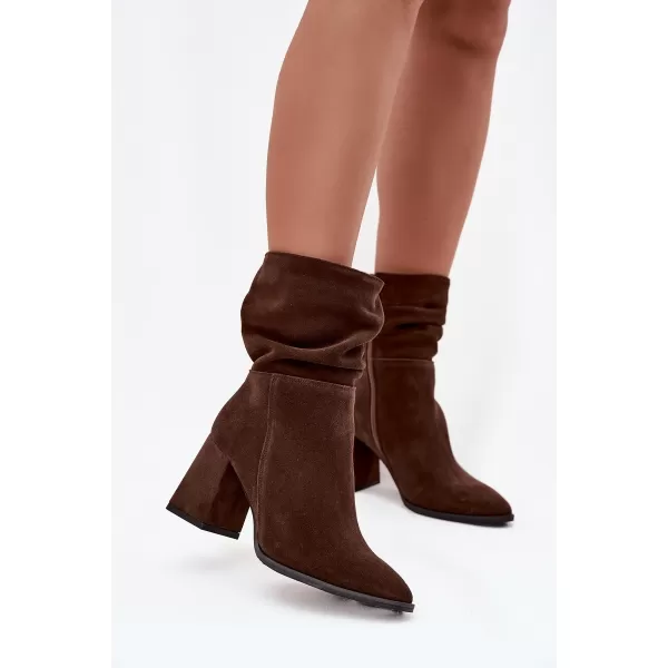  Dámské kozačky ZAZOO 4216 BROWN 